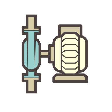Su pompası ve su borusu vektör ikonu tasarımı su dağıtımı için.