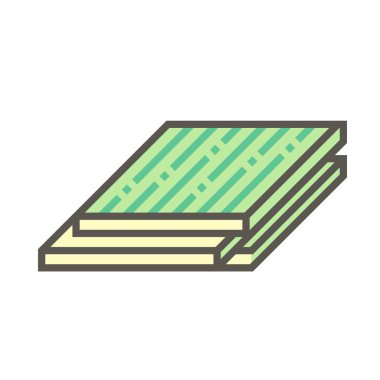 Beyaz arkaplanda ahşap zemin ve malzeme vektör simgesi tasarımı.