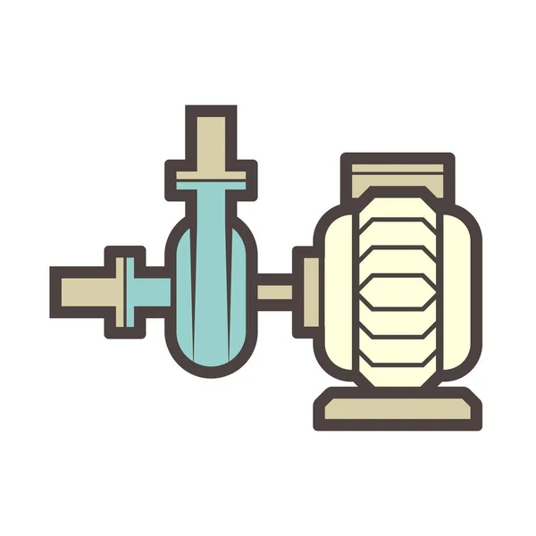 分配水のための水ポンプと水パイプベクトルアイコンのデザイン — ストックベクタ