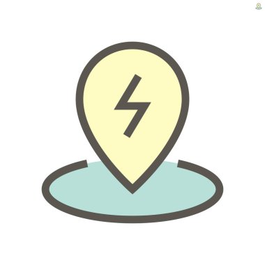 Her araba şarj istasyonu nokta vektör ikonu tasarımı, 48x48 piksel mükemmel ve düzenlenebilir vuruş.