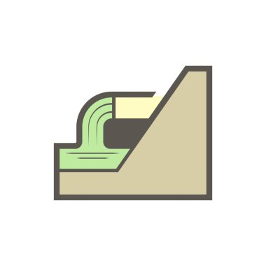 Bahçe drenaj sistemi ve boru vektör simgesi dizaynı.