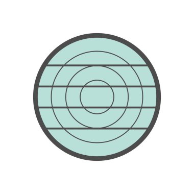 Beyaz zemin üzerinde ahşap malzeme ve kereste fabrikası sanayi vektör ikonu tasarımı.