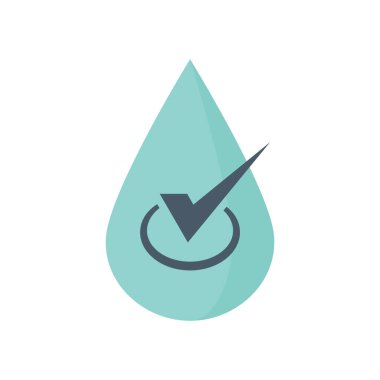 Su damlası ve su arıtma çalışması için sağ kontrol simgesi, düzenlenebilir felç.