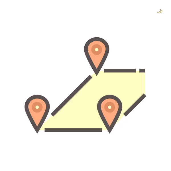 Land Pin Point Vector Icon Design 64X64 Pixel Perfect Editable — 스톡 벡터