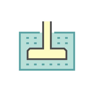 Jeoteknik mühendisliği ve temel vektör ikonu tasarımı.