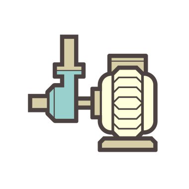 Su pompası ve su borusu vektör ikonu tasarımı su dağıtımı için.