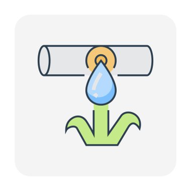 Tarım işi için otomatik su püskürtme simgesi, düzenlenebilir felç.