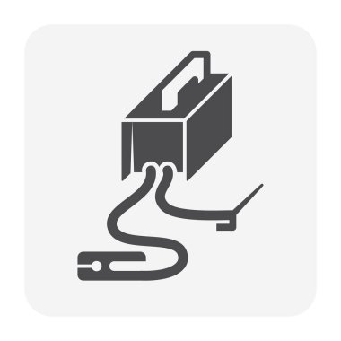 İş vektör simgesi tasarımı için kaynak kabini.