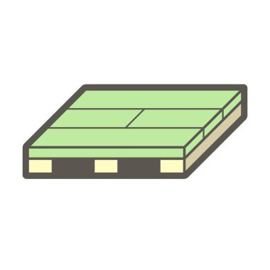 Beyaz arkaplanda ahşap zemin yapısı ve malzeme vektör ikonu tasarımı.