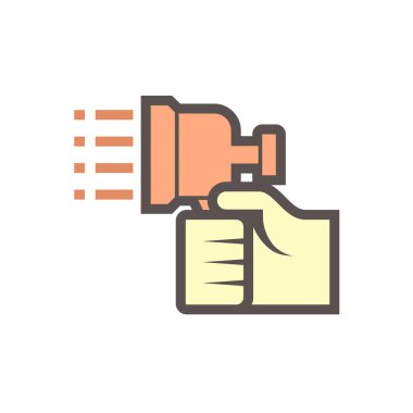 Klima ve hava kompresörü parçaları ve araçları temizleme vektör simgesi tasarımı.