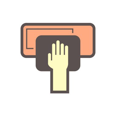 Klima ve hava kompresörü parçaları ve araçları temizleme vektör simgesi tasarımı.