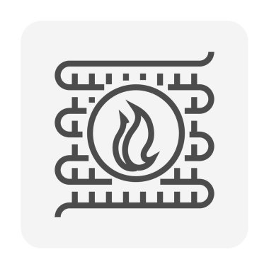 Klima bobini parça simgesi tasarımı, düzenlenebilir vuruş.