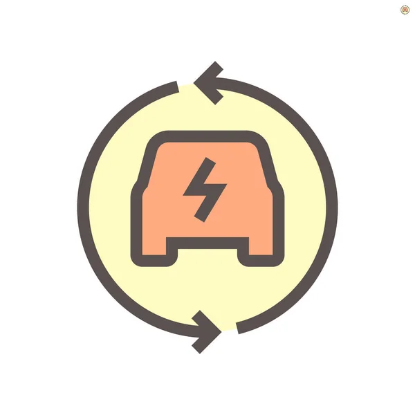 Electric Car Car Charging Vector Icon Design 48X48 Pixel Perfect — 스톡 벡터