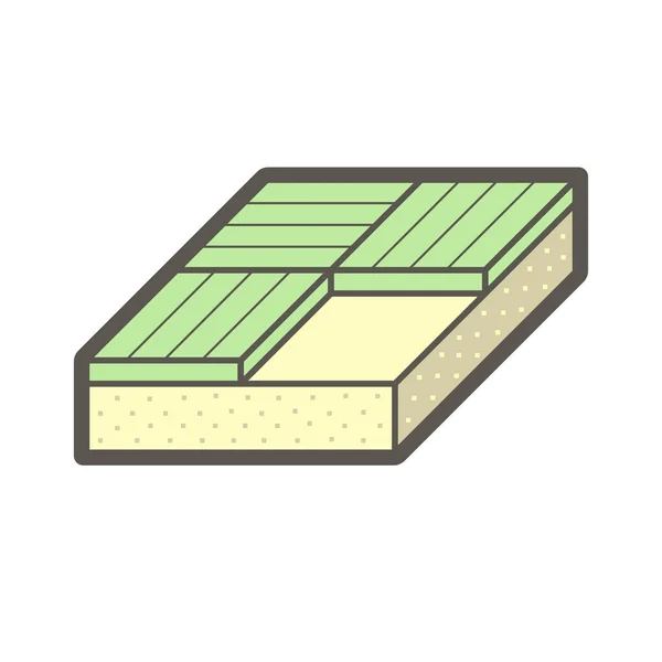 Holzbodenkonstruktion Und Materialvektor Icon Design Auf Weißem Hintergrund — Stockvektor