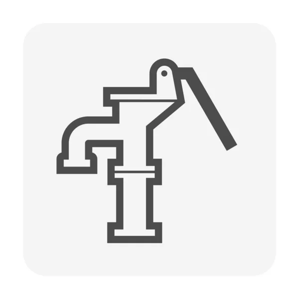 Waterput Pomp Pictogram Ontwerp Voor Water Werk Grafisch Ontwerp Element — Stockvector