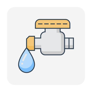 Tarım işi için otomatik su püskürtme simgesi, düzenlenebilir felç.