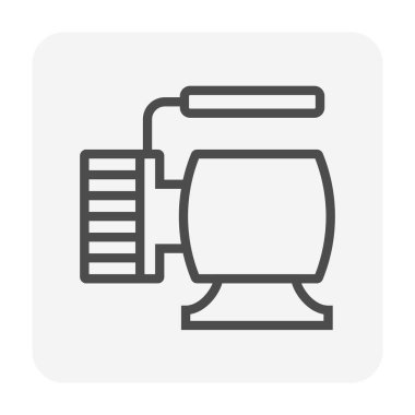 Havalandırma kurulum simgesi tasarımı için vakum hava pompası, düzenlenebilir vuruş.