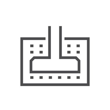 Jeoteknik mühendisliği ve temel vektör ikonu tasarımı.