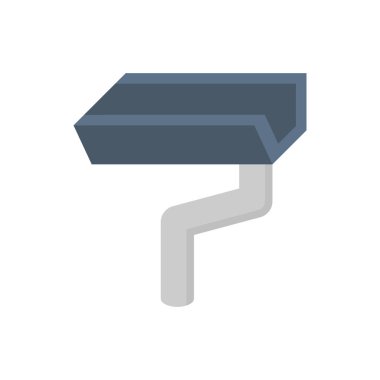 Drenaj sistemi grafik tasarımı ögesi için beyaz arkaplan üzerinde çatı oluğu vektör simgesi tasarımı.