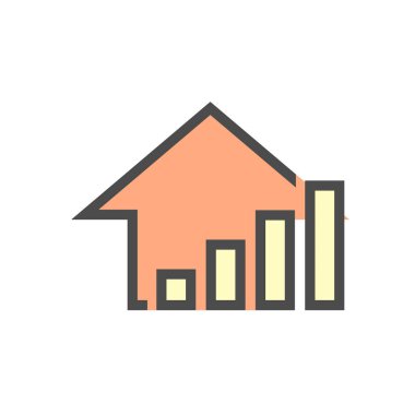 Emlak işi ve yatırım büyüyen vektör simgesi tasarımı.