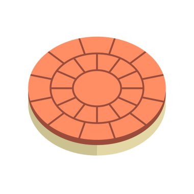 Concrete paver block brick floor icon for landscaping design.