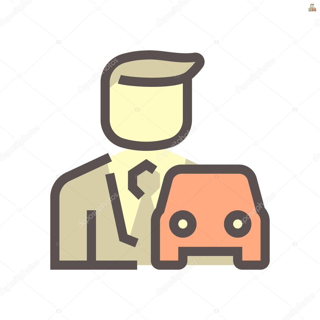 Used car and dealership vector icon design, 48X48 pixel perfect and editable stroke.