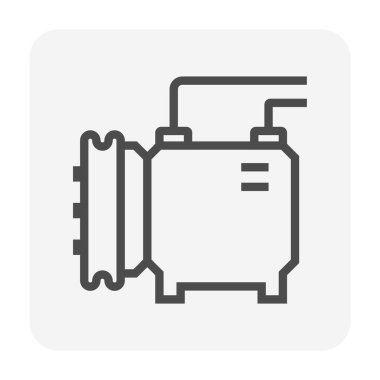 Klima sistemi simgesinin hava kompresörü parçası, düzenlenebilir vuruş.