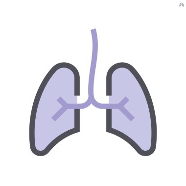 Lung vector icon design, 48x48 pixel perfect and editable stroke.