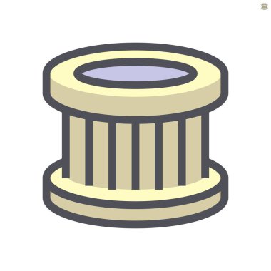 Araç araç vektör simgesi tasarımı için hava filtresi, 48x48 piksel mükemmel ve düzenlenebilir vuruş.