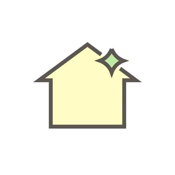 Roof Cleaning Vector Icon Design Home Problem Graphic Design Element — 스톡 벡터
