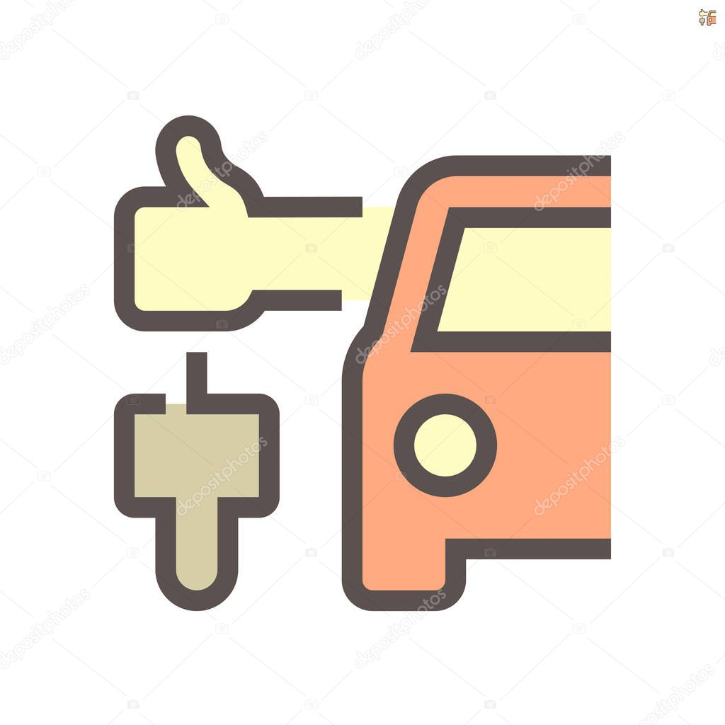 Used car and dealership vector icon design, 48X48 pixel perfect and editable stroke.