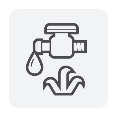 Tarım işleri için otomatik su püskürtme simgesi.