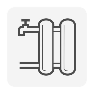 Su filtreleme sistemi ve su tasarımı için aksesuar simgesi tasarımı.