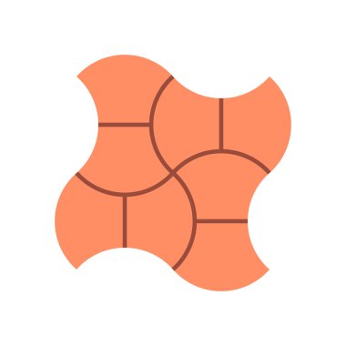 Concrete paver block brick floor icon for landscaping design.