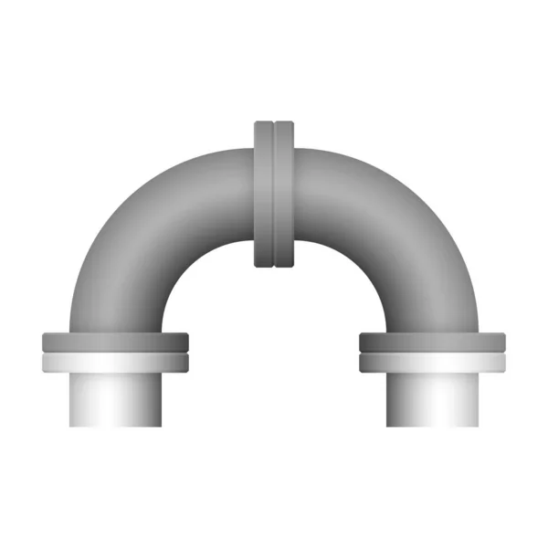 Ocelové Trubky Konektor Ikona Design Izolované Bílém Pozadí — Stockový vektor