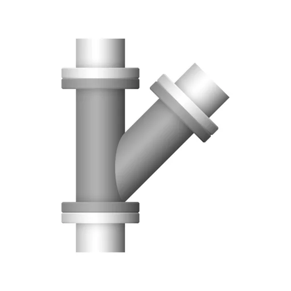 Diseño Del Icono Del Conector Tubería Acero Aislado Sobre Fondo — Archivo Imágenes Vectoriales