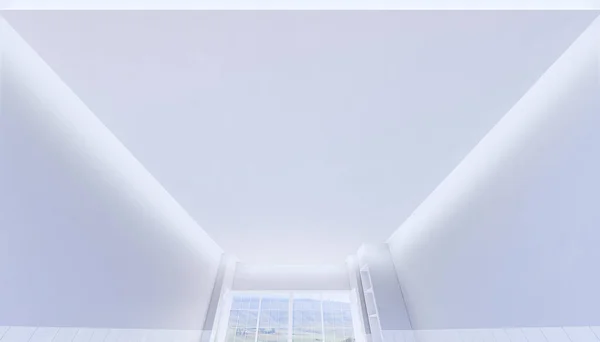 3d rendering of  ceiling and strip light in toilet room.