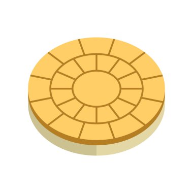 Concrete paver block brick floor icon for landscaping design.