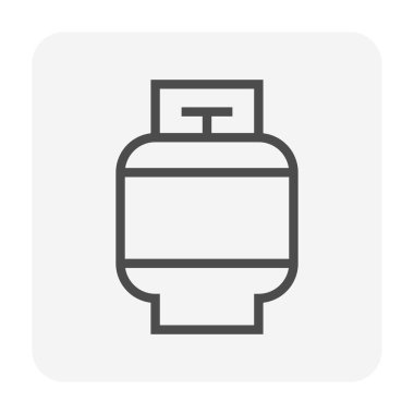 Kaynak işi grafik tasarım ögesi için LPG gaz tankı vektör ikonu tasarımı, düzenlenebilir vuruş.