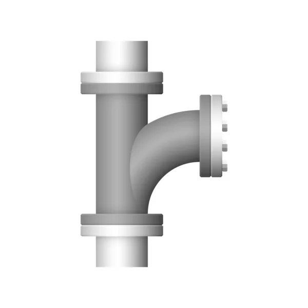 Diseño Del Icono Del Conector Tubería Acero Aislado Sobre Fondo — Vector de stock