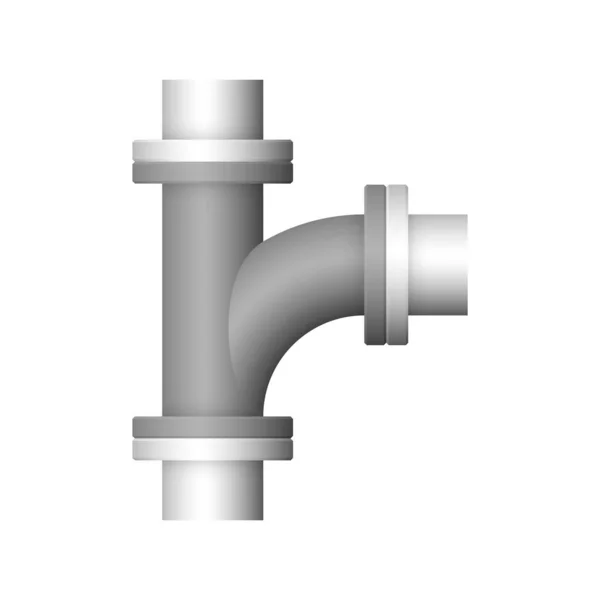 Diseño Del Icono Del Conector Tubería Acero Aislado Sobre Fondo — Archivo Imágenes Vectoriales
