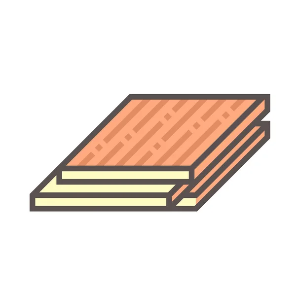 Holzboden Und Materialvektor Icon Design Auf Weißem Hintergrund — Stockvektor