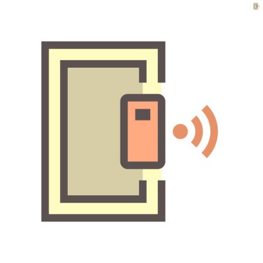 akıllı ev ve otomatik kapı kontrol teknolojisi vektör ikonu tasarımı, 48x48 piksel mükemmel ve düzenlenebilir vuruş.