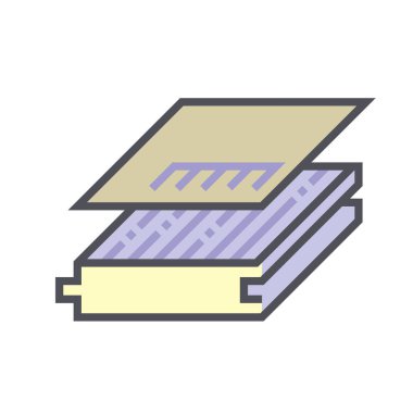 Beyaz arkaplanda ahşap zemin ve malzeme vektör simgesi tasarımı.