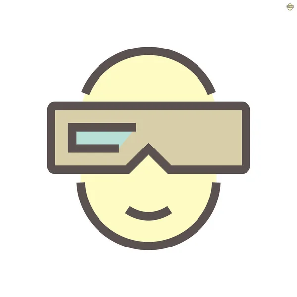 Glasses Technology Vector Icon Design 48X48 Pixel Perfect Editable Stroke — ストックベクタ