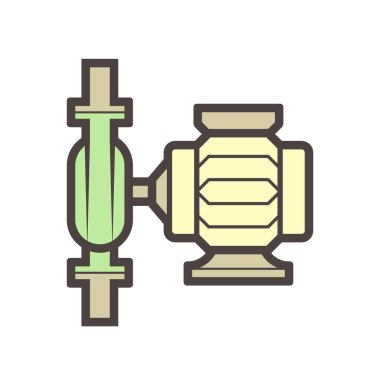 Su pompası ve su borusu vektör ikonu tasarımı su dağıtımı için.