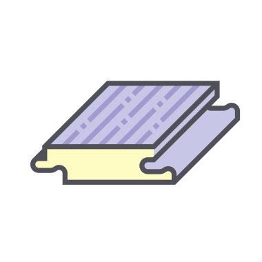 Beyaz arkaplanda ahşap zemin ve malzeme vektör simgesi tasarımı.