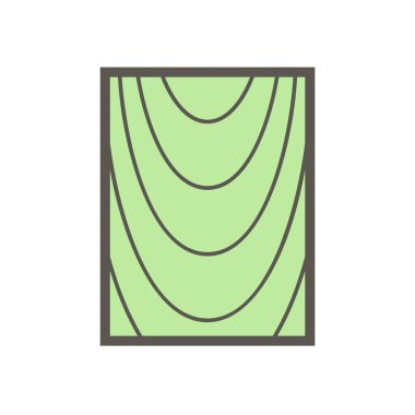 Beyaz zemin üzerinde ahşap malzeme ve kereste fabrikası sanayi vektör ikonu tasarımı.