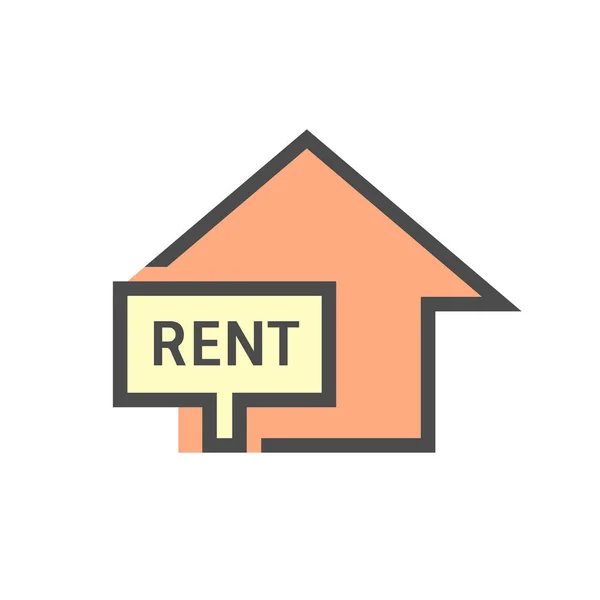 Home Rent Investment Vector Icon Design White — Stock Vector