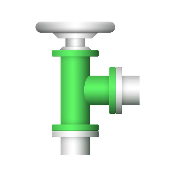 Ocelové Trubky Konektor Ventil Ikona Konstrukce Izolované Bílém Bakcground — Stockový vektor